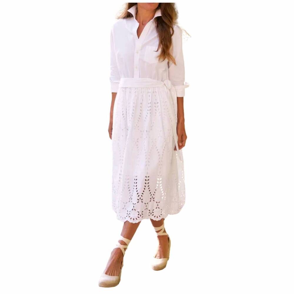 NEW FRANK & EILEEN grace eyelet dress in white